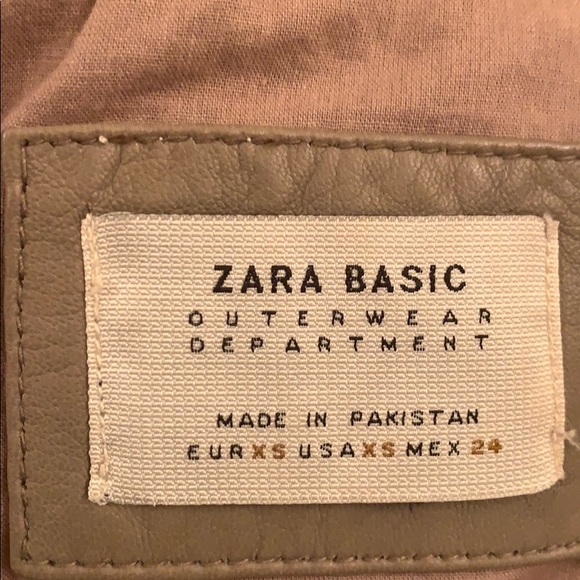 Zara Taupe Leather Jacket - Picture 9 of 9